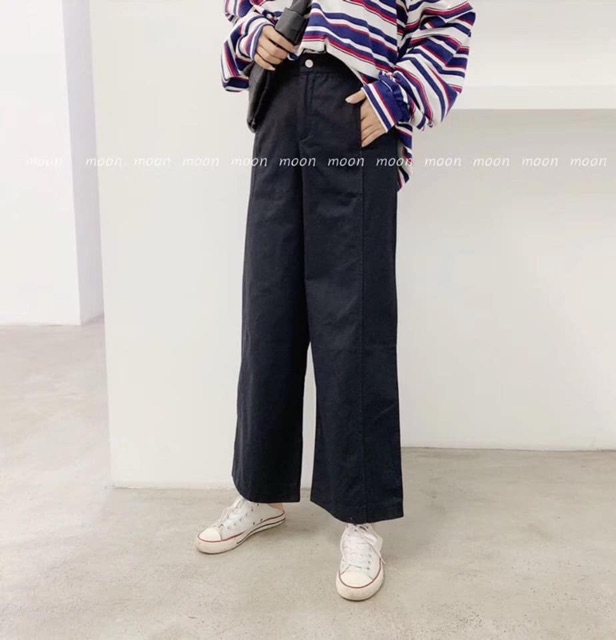 QUẦN CULOTTES KAKI ỐNG RỘNG