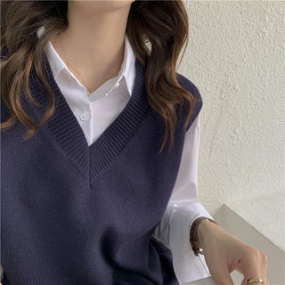 Áo len gile nữ basic