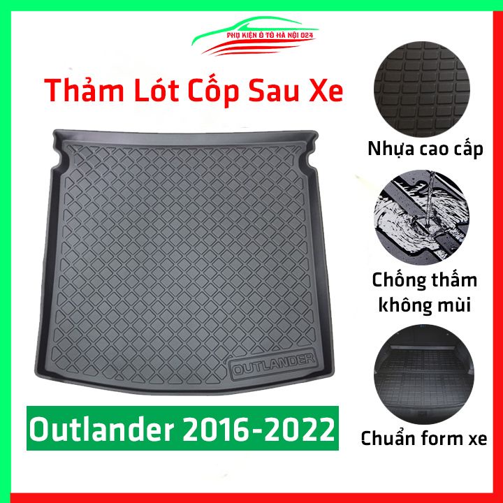 Thảm nhựa lót cốp Outlander 2016-2022 nhựa dẻo dày dặn đàn hồi tốt