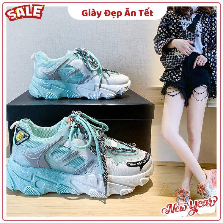 Giày thể thao nữ phối màu đế lưới