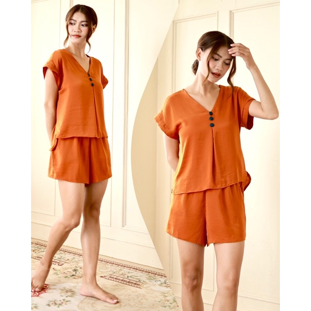Đồ bộ đùi lụa mát tay liền mặc nhà InFASHION