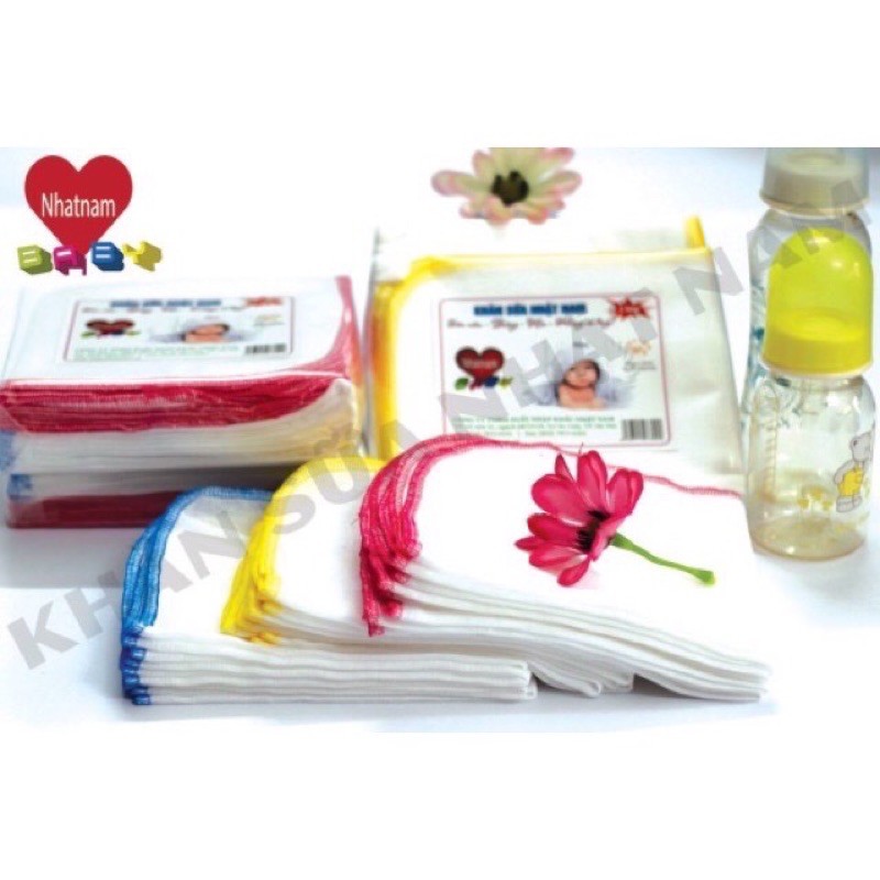 Set 10c khăn sữa Nhật Nam 3 lớp( 30*34cm)