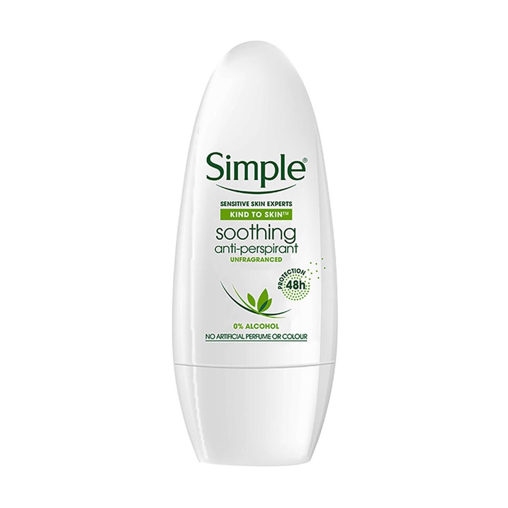 [TOP 1 SHOPEE] Lăn khử mùi khô thoáng Simple Kind To Skin Soothing Anti Perspirant (Bill Anh)