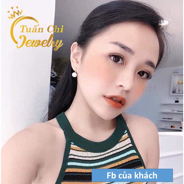 Bông Tai Nữ Vàn.gHÀNG CHUẨN Khuyên Tai Nữ Kiểu Dáng Đơn Giản, Sang Trọng Kết Hợp Ngọc Trai Nhân Tạo Bóng Đẹp, Siêu Bền