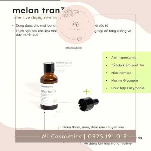 Serum giảm nám chuyên sâu Mesoestetic Melan Tran3x Concentrate 30ml BẢN MỚI NHẤT