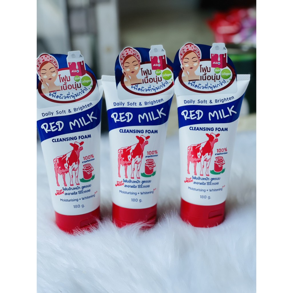 Sữa rửa mặt Red Milk con bò đỏ 180g - Thái Lan