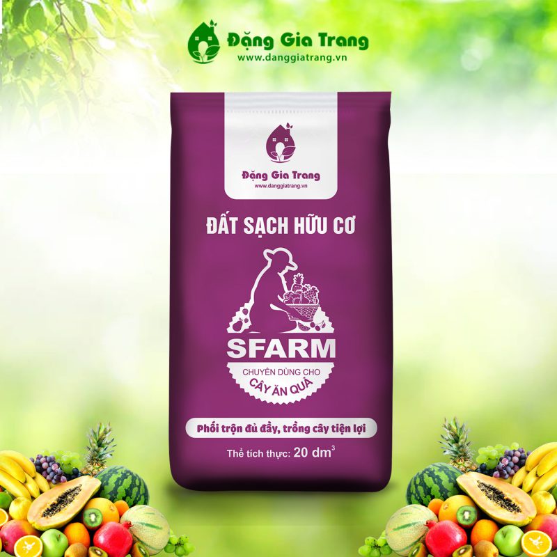 Đất sạch hữu cơ SFARM cao cấp Chuyên dùng cho cây ăn quả - Bao 20dm3 - Fruit potting mix