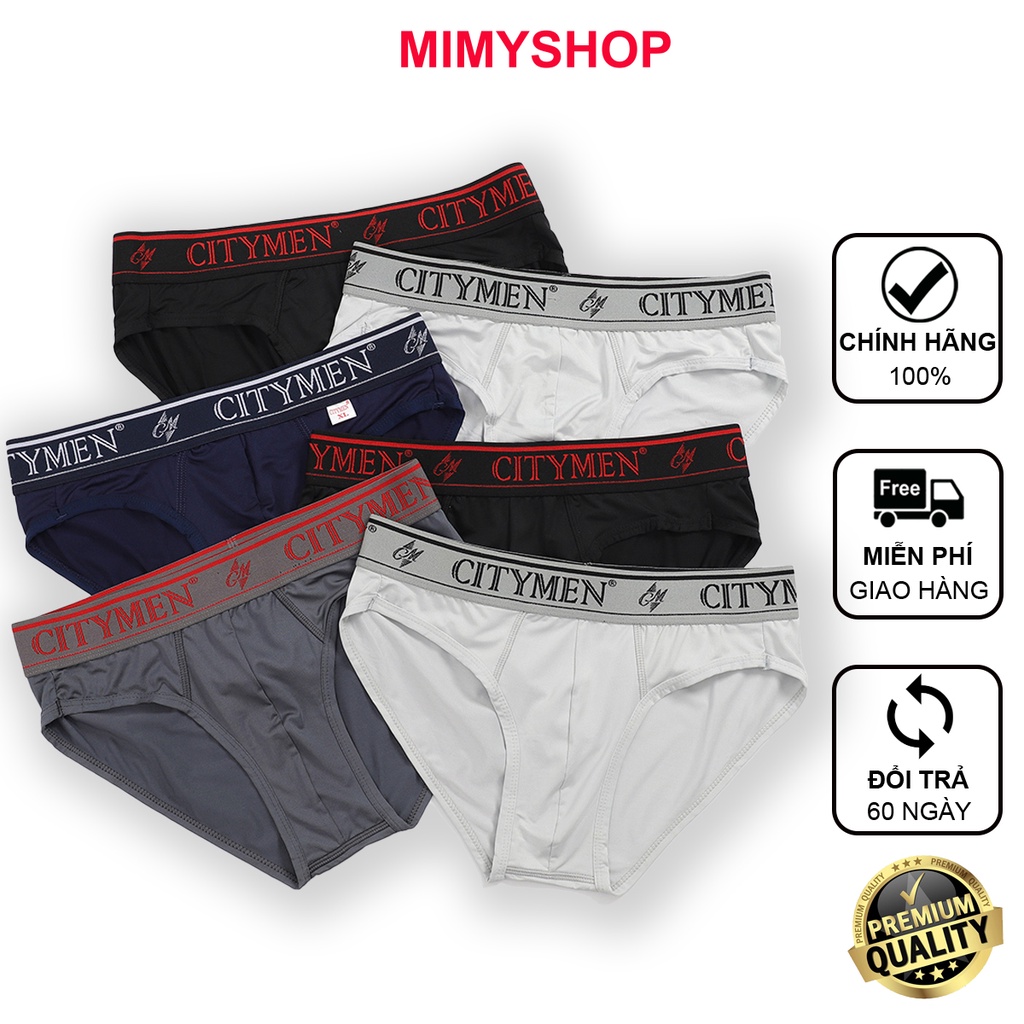 Combo 4 quần lót nam CITYMEN cao cấp thông thoáng và thấm hút tốt vải thun lạnh co giãn 4 chiều mềm mại quần xì nam
