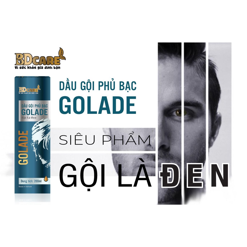 Dầu gội phủ bạc Golade 200ml - Dầu gội đen tóc sau 9 phút