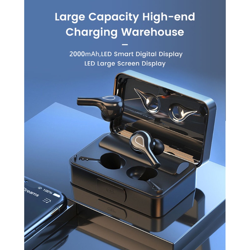 1 Bộ Tai Nghe Nhét Tai Không Dây Bluetooth Có Thể Sạc Lại
