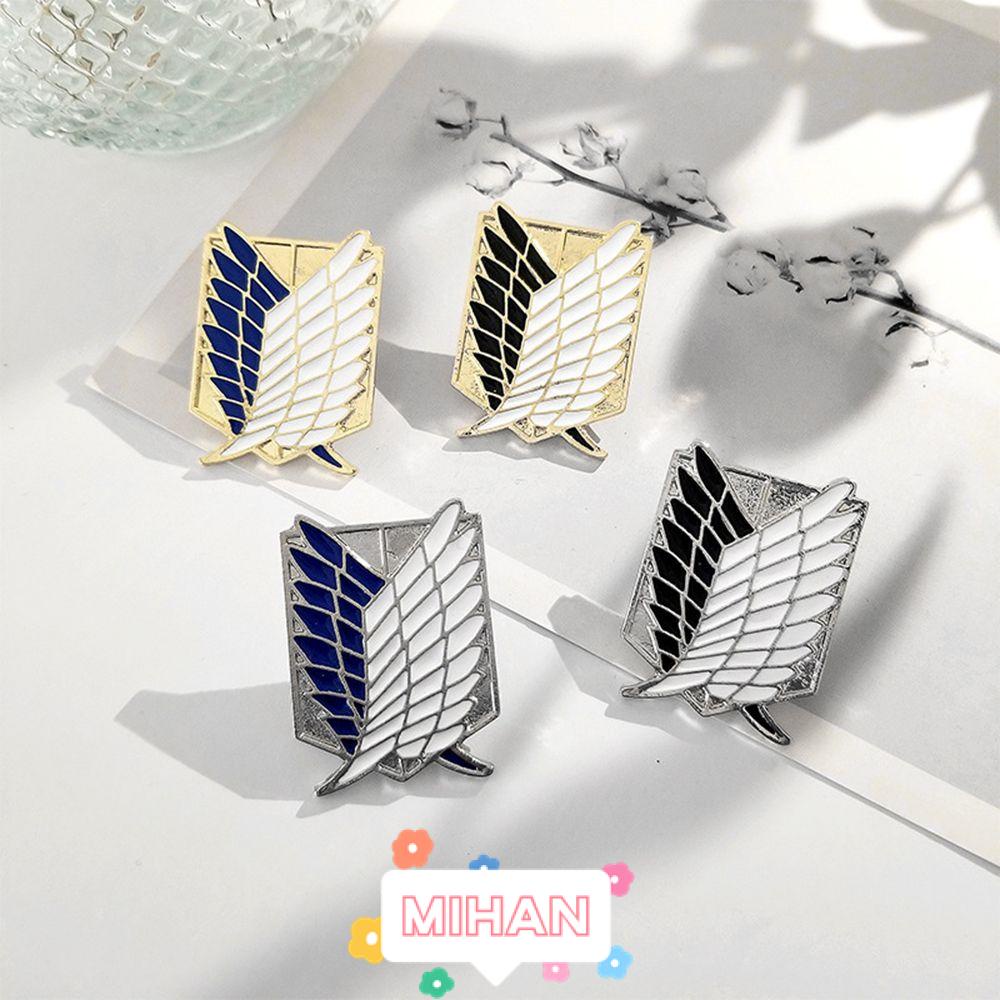 MIHAN1 1PC Fashion Anime Brooch Denim Jacket Metal Badge Attack on Titan Creative Cosplay Collection Backpack Accessories Lapel Pin Scout Legion/Multicolor