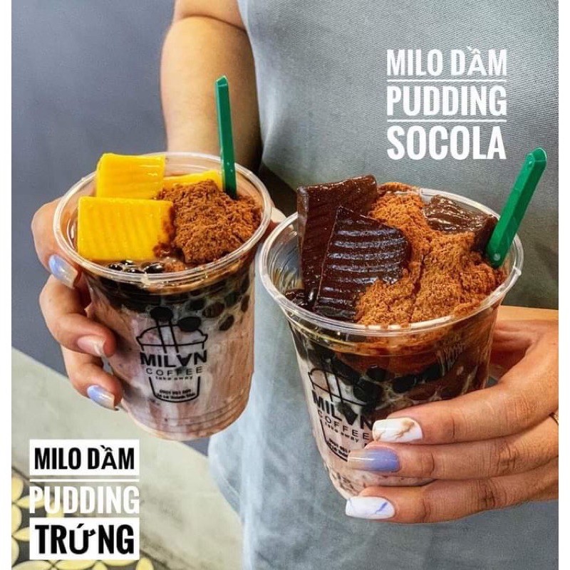 Set nguyên liệu làm MILO DẦM/CACAO DẦM Tặng kèm Công Thức Bất Bại và Puddinggg