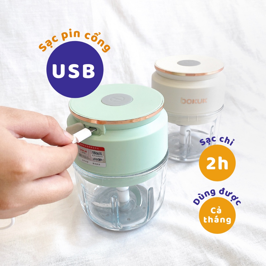 Máy Xay Tỏi Ớt Cầm Tay Đa Năng Thương Hiệu Bokuk - Chính hãng Hàn Quốc