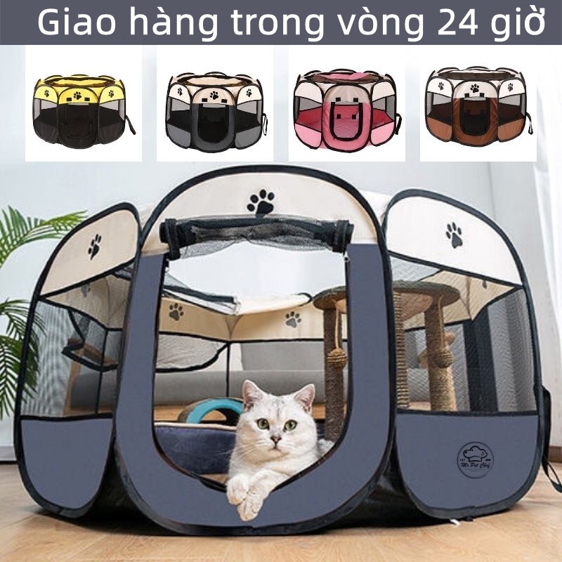 Ổ Đẻ cho Chó Mèo gấp gọn, Quây chuồng cho chó mèo Lều bằng vải Oxford tiện lợi cho thú cưng Lều bằng vải