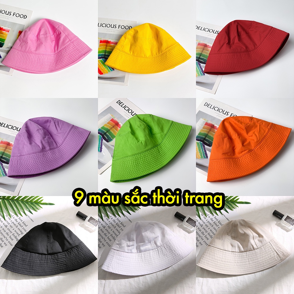 Mũ bucket trơn vành nón tai bèo tròn thời trang phong cách unisex nam nữ AH1533