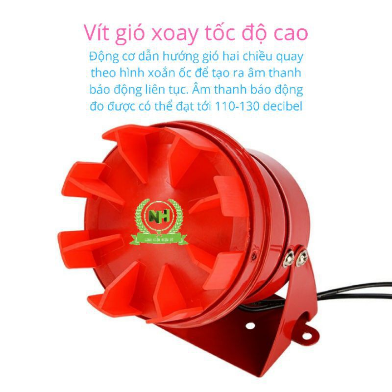 Còi Hú Vít Gió Xé Gió Động Cơ 12V/24V/220V Báo Động Chống Cháy Chống Trộm Loại Tốt