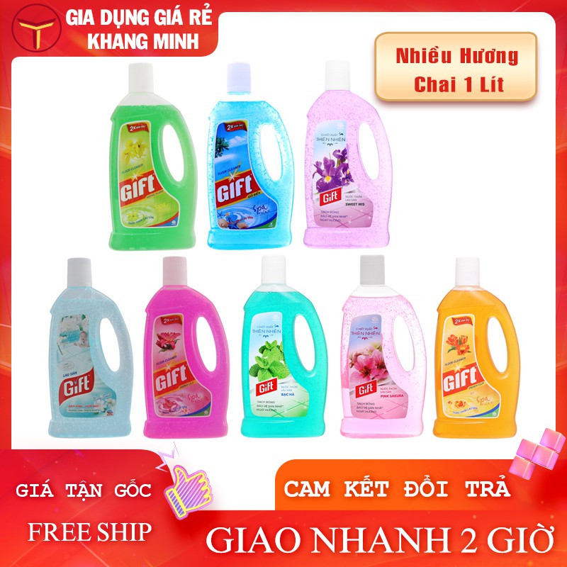 Nước Lau Sàn Gift Đậm Đặc Can 1 Lít Nhiều Loại Hương