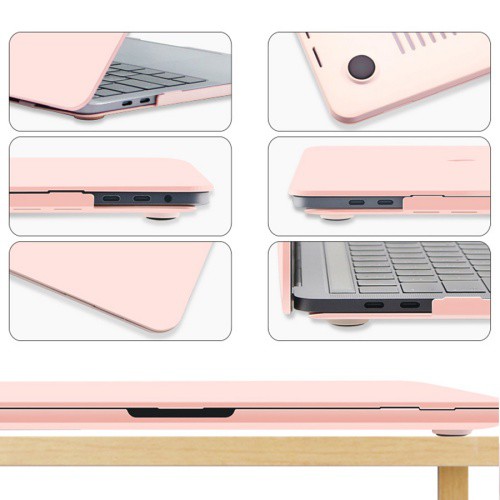 Combo 4in1 Case,Ốp Macbook Màu Hồng Pastel (Tặng Kèm Miếng Dán Màn Hình,Nút Chống Bụi,Kẹp Chống Gãy Sạc) | BigBuy360 - bigbuy360.vn