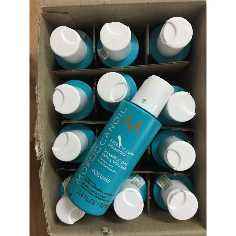 Chính Hãng- Dầu Gội Dầu Xả Tăng Phồng Tóc Moroccanoil Extra Volume 70ML x 2 - Tặng Tinh Dầu