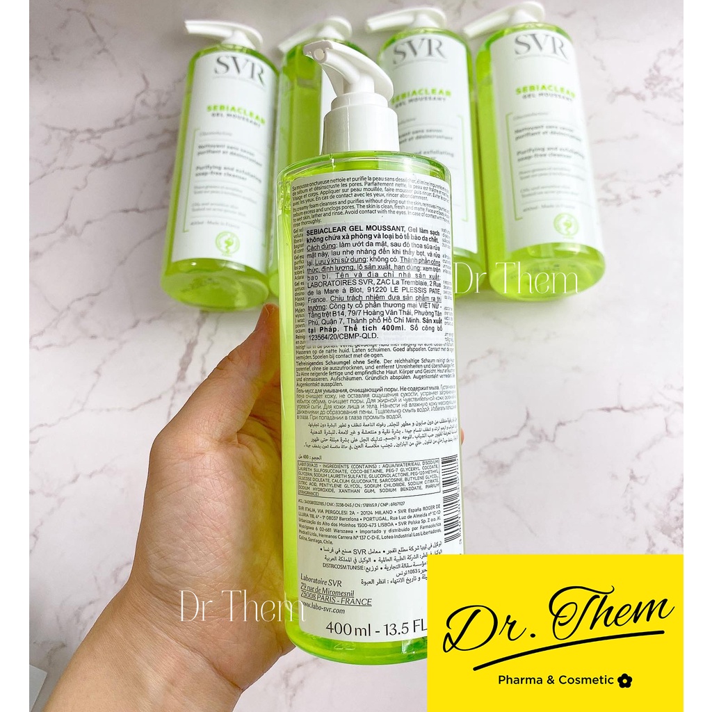 Sữa Rửa Mặt SVR Cho Da Dầu Mụn - SVR Sebiaclear Gel Moussant 55ml-200ml-400ml Loại Bỏ Tế Bào Da Chết SRM | BigBuy360 - bigbuy360.vn