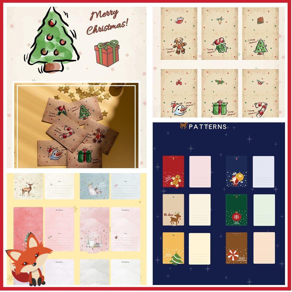 Set 6 Tấm Thẻ In Chữ Chúc Mừng Giáng Sinh/Đám Cưới/Sinh Nhật