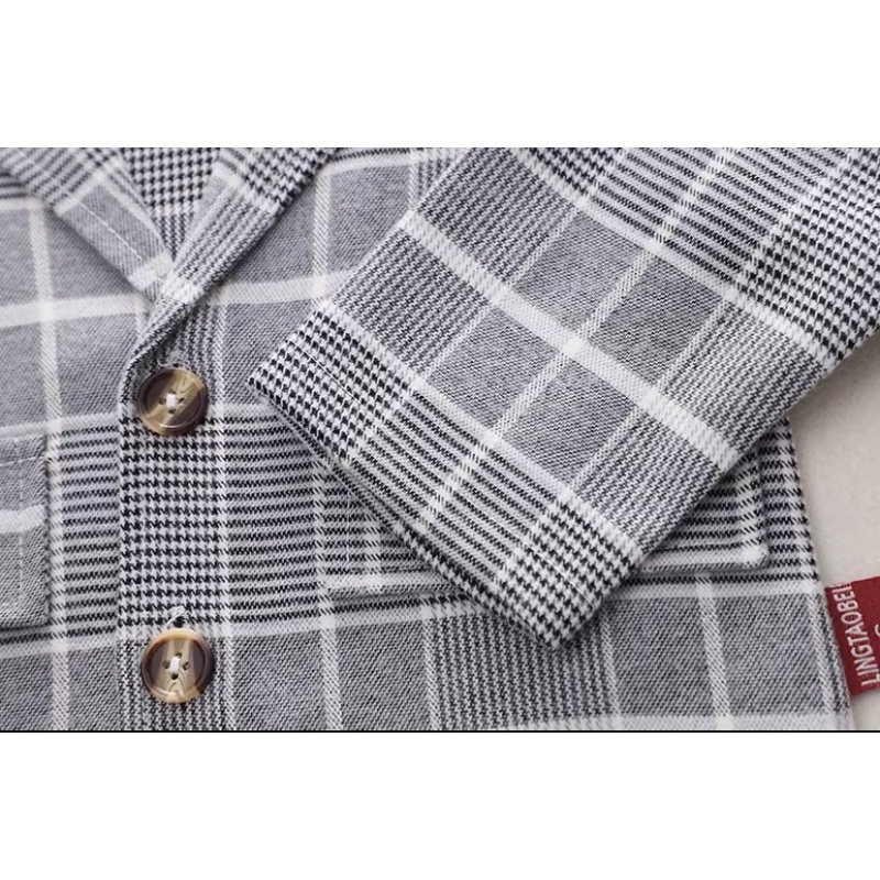 QCCC - Set vest 3 chi tiết hoạ tiết caro cho bé trai đi tiệc đi chơi