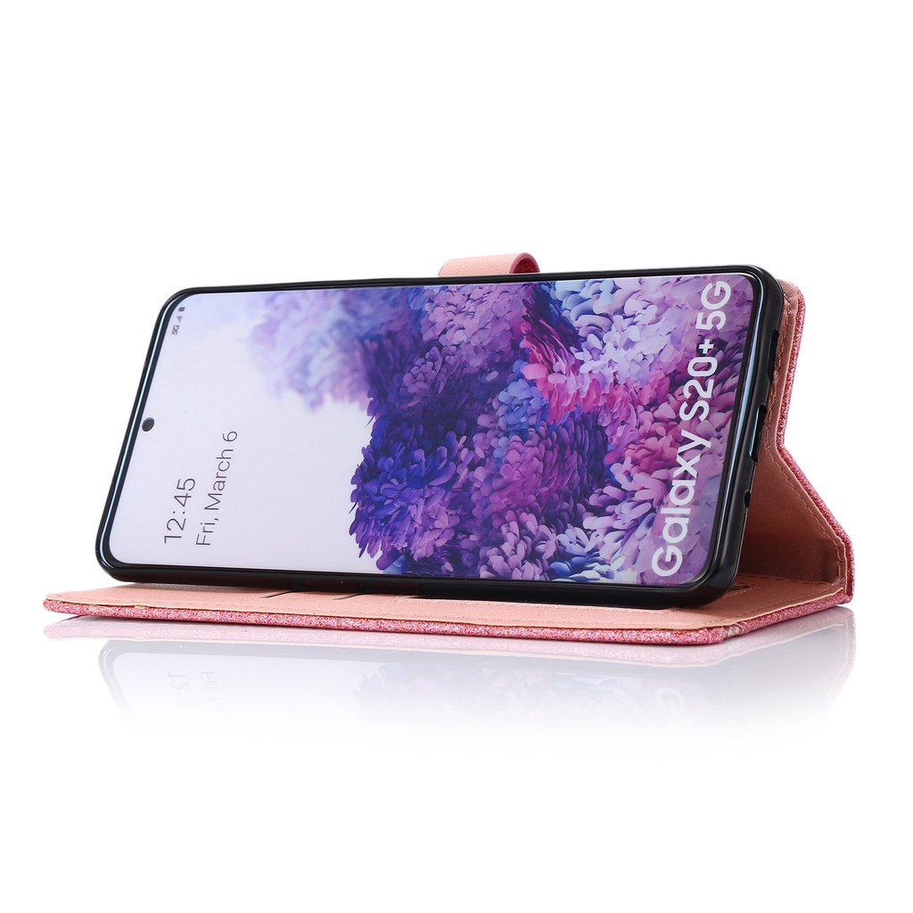 Ốp Bao Da Điện Thoại Mềm Đính Kim Tuyến Cho Samsung Galaxy S23 S22 S21 S30 S20 Ultra S8 S9 S10 Plus S7 Edge Ốp