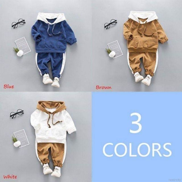 Set bộ tay dài có nón bé trai