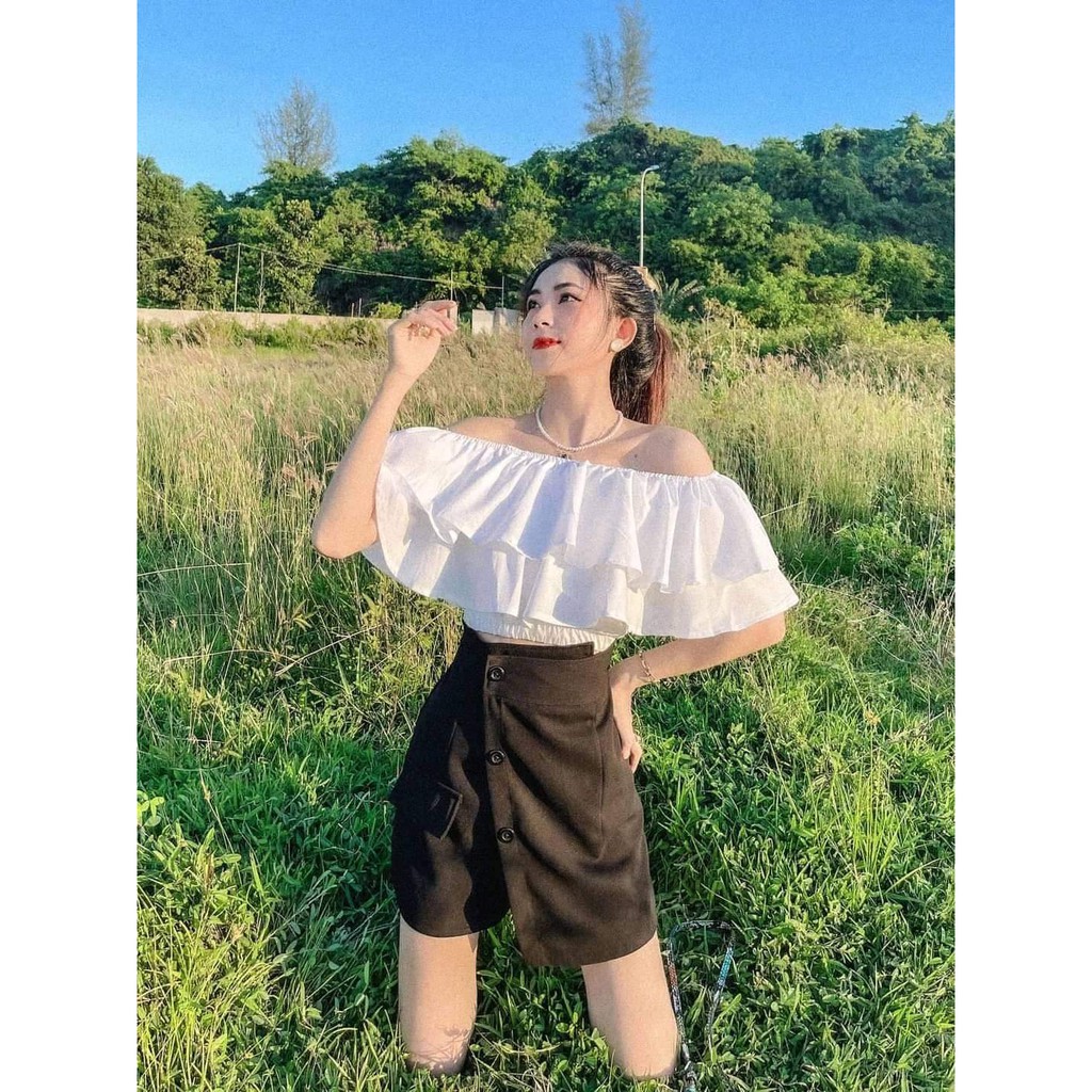 Set Áo Trễ Vai, Quần Giả Váy Cho Nữ | BigBuy360 - bigbuy360.vn