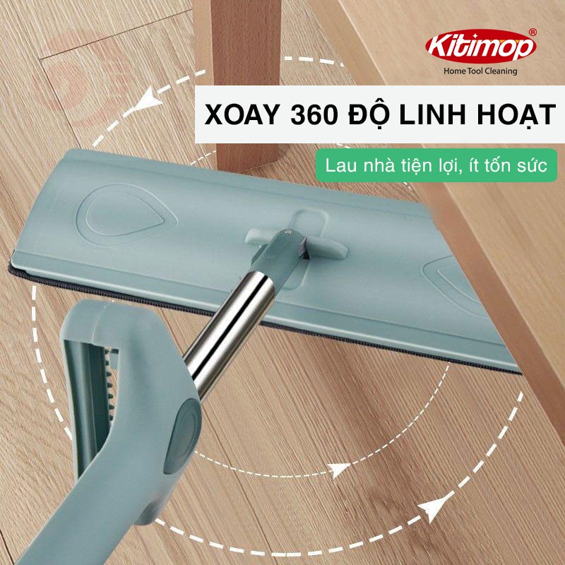 Cây lau nhà tự vắt thông minh không cần thùng, chổi lau nhà 360 độ Kitimop-XPRO