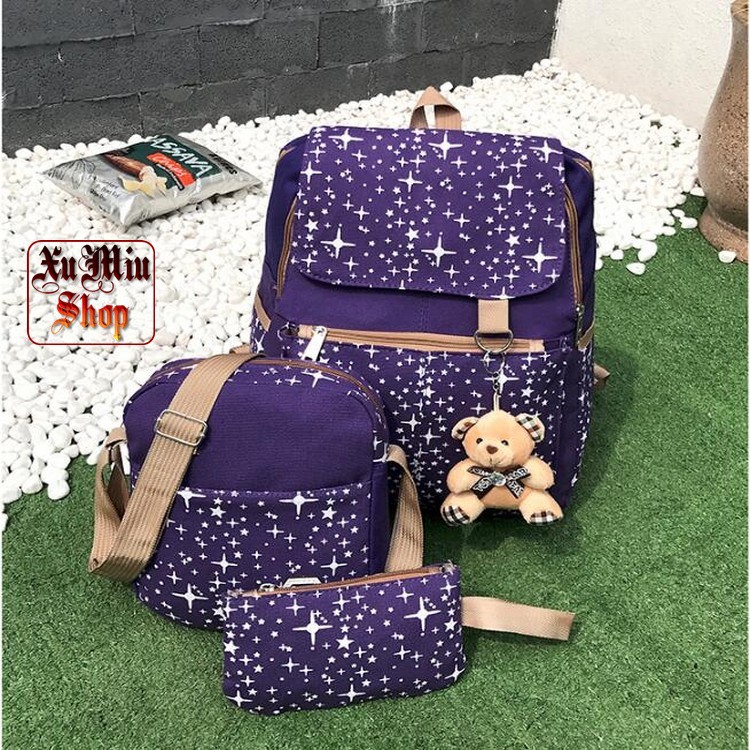 Set balo 3 món (tặng gấu trang trí)