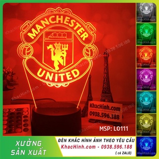 Đèn Logo CLB BÓNG ĐÁ MANCHESTER UNITED - Đèn Logo CLB MU, Đèn led đổi màu kèm remote