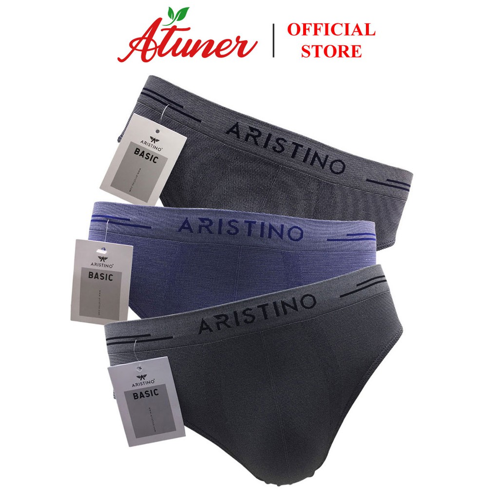 Combo 3 quần lót nam tam giác Aristino ABF064, ship dệt liền không đường may, co dãn 4 chiều