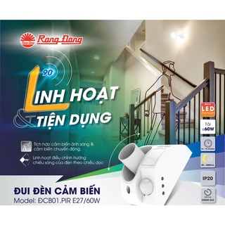 Đui đèn cảm ứng RẠNG ĐÔNG chuyển động E27 cảm biến hồng ngoại