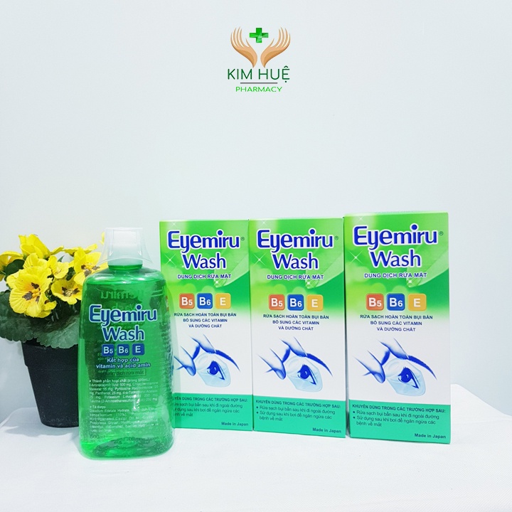Nước rửa mắt, dung dịch rửa mắt eyemiru wash 500ml nhật bản