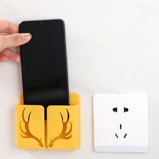 Giá đỡ điện thoại dán tường, kệ đựng remote điều khiển hoạ tiết đầu hươu