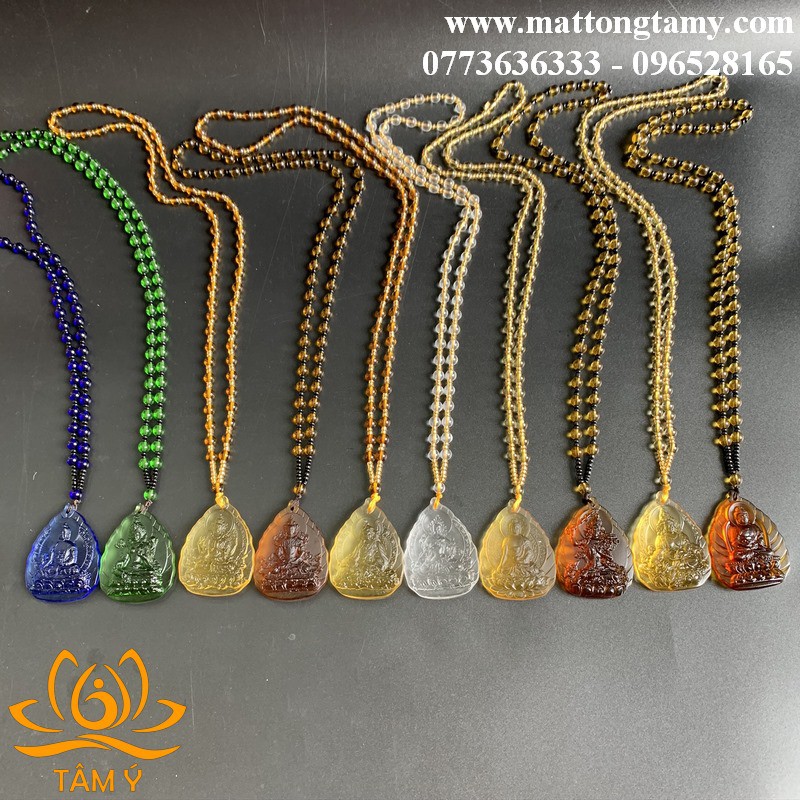 Dây chuyền lưu ly Phật Bổn Tôn Mật Tông: Dược Sư, Liên Hoa Sinh, Adida, Thích Ca, Tara, Vô Lượng Thọ, Quan Âm, Văn Thù..