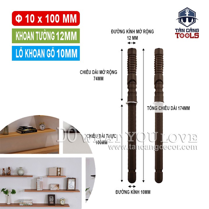 Bass Treo Kệ Âm Tường 10 x 100 mm