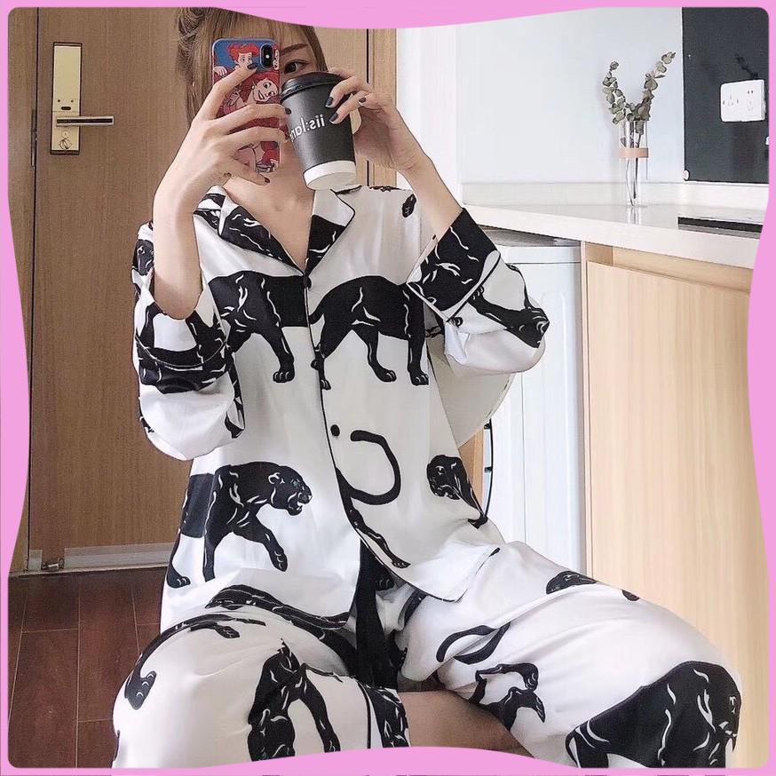 Bộ Ngủ Dài Tay Mặc Nhà Lụa Satin Cao Cấp, Bộ Ngủ Chất Lụa Siêu Siêu Đẹp | BigBuy360 - bigbuy360.vn