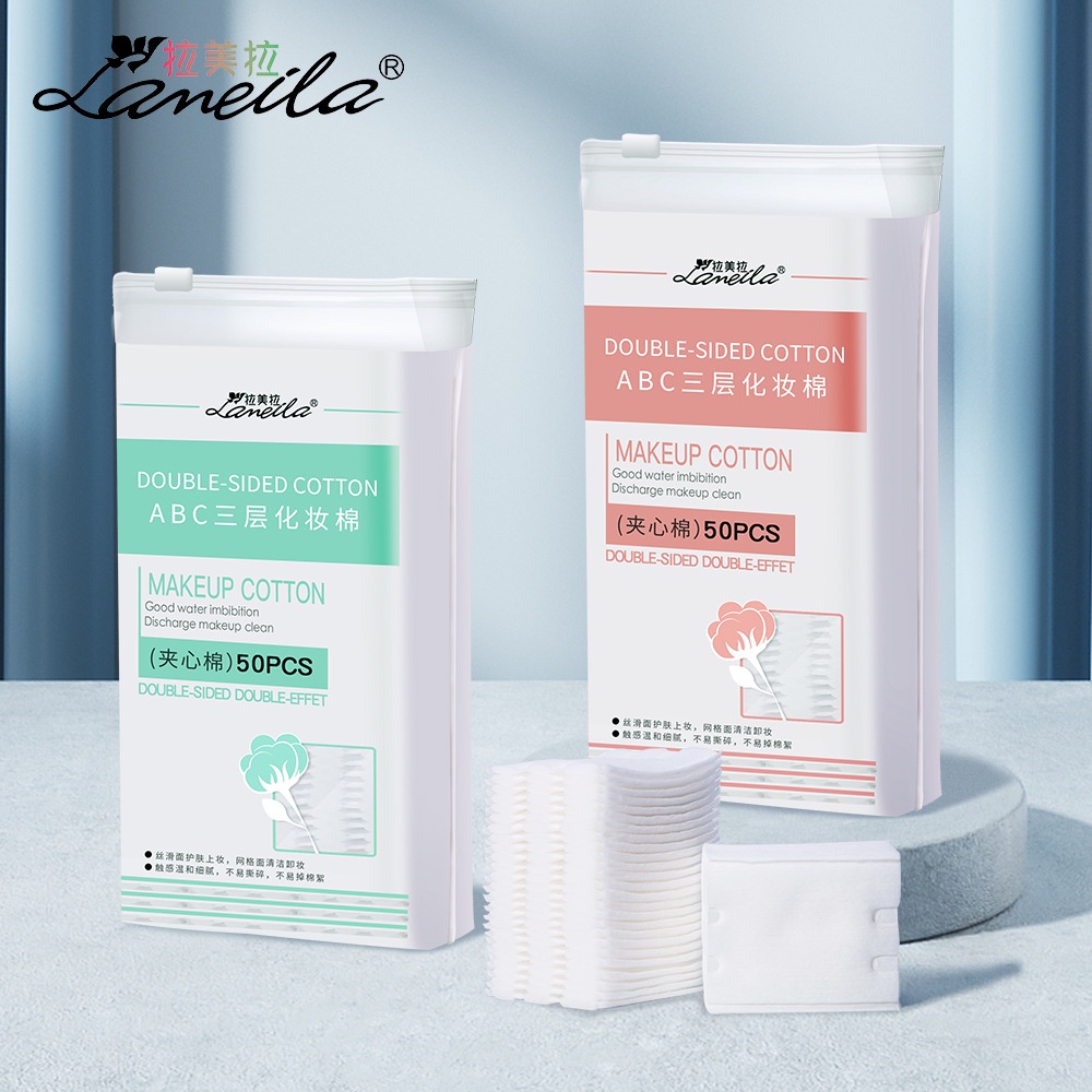 Túi 50 Khăn Giấy Thấm Dầu, Bông Tẩy Trang Lameila