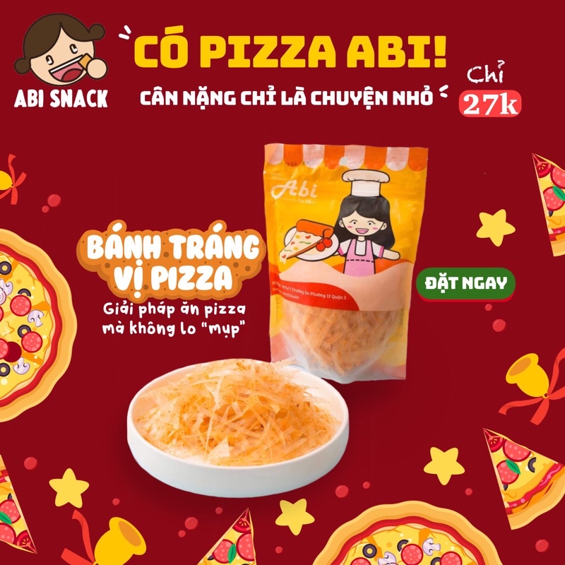 BÁNH TRÁNG VỊ PIZZA MIX CHÀ BÔNG ABI SNACK