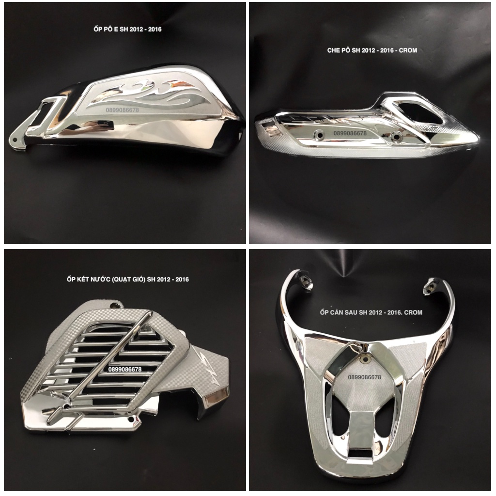 Phụ Kiện Ốp Xe SH 2012 / 2013 / 2014 / 2015 / 2016 - Crom - Đồ chơi xe máy SH