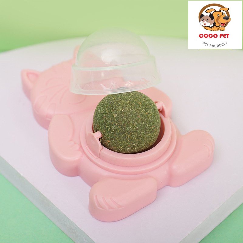 Cỏ Mèo - Catnip Gắn Tường Hình MÈO Dạng Xoay Hỗ Trợ Tiêu Hóa, Tiêu Búi Lông Giảm Stress Cho Mèo