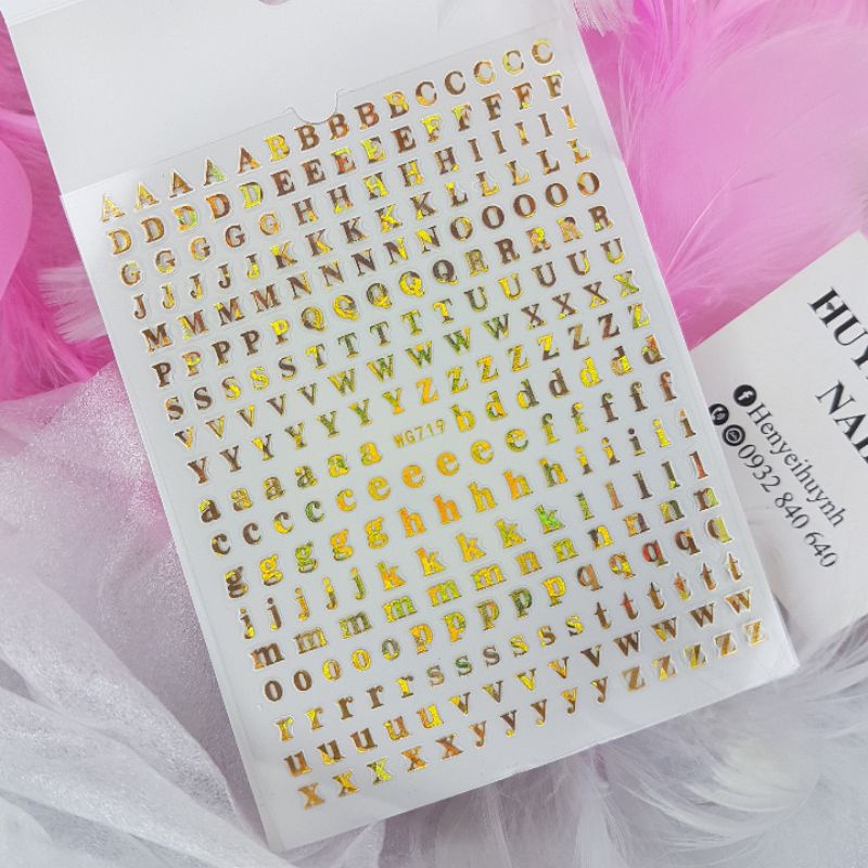 STICKER NAIL DÁN MÓNG MẪU CHỮ 💛 SỐ 💛 KÍ TỰ HÀNG LOẠI 1