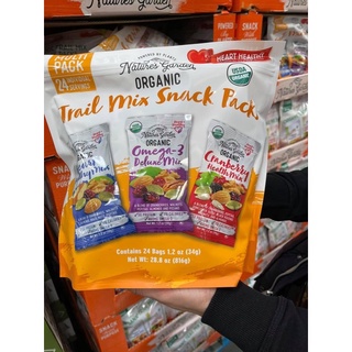 Hạt mix trái cây sấy hữu cơ Nature's Garden Trail Mix Snack Packs Organic 816gram
