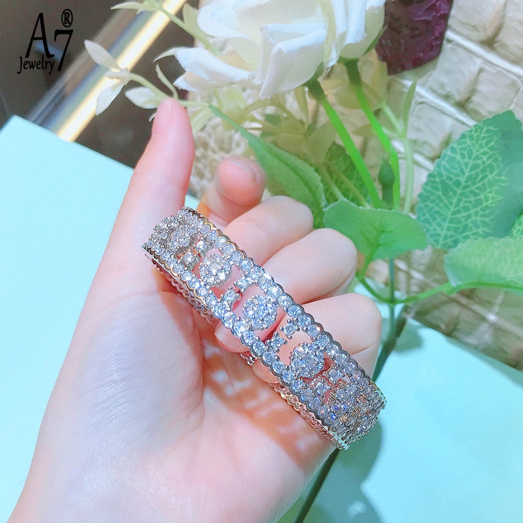 Vòng Tay A7 Đính Đá Kim Cương Giả Cao Cấp Sang Trọng Dành Cho Nữ
