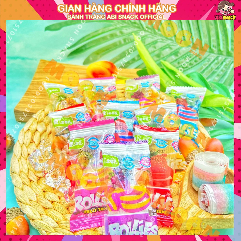 Combo 10 gói kẹo dẻo cuộn rollies fruit taps risen vị trái cây - ảnh sản phẩm 7