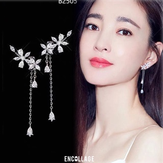 Bông tai hoa vành tai tua rua 2 tầng