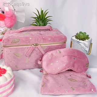 [HOT 2021]◘┅Một bộ miễn phí vận chuyển Estee Lauder quầy quà tặng túi mỹ phẩm màu hồng nhung hộp lưu trữ di động mặt nạ