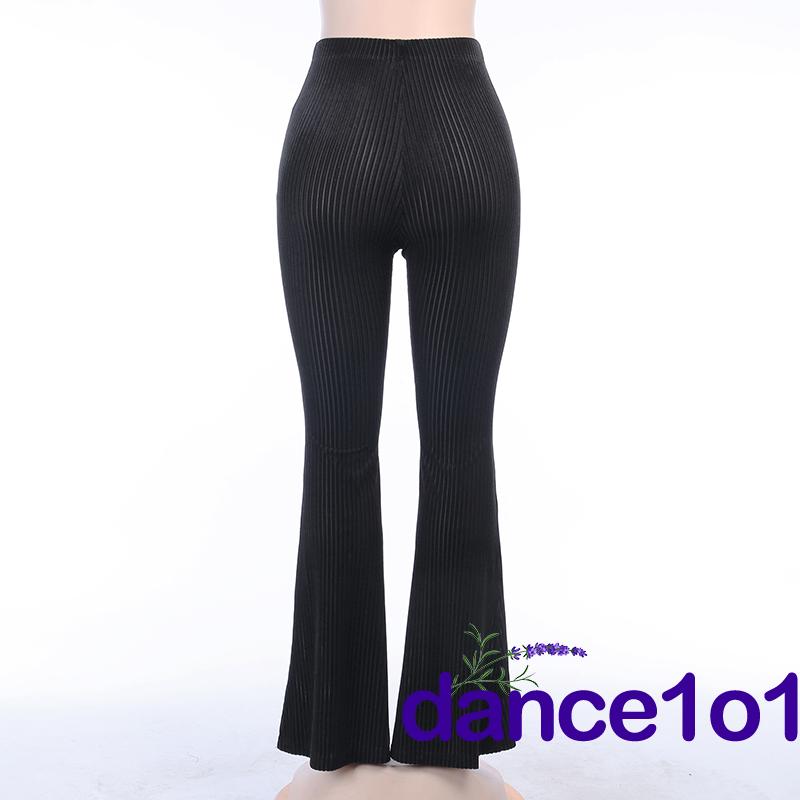 Quần dài ống loe lưng cao phong cách retro gợi cảm sành điệu